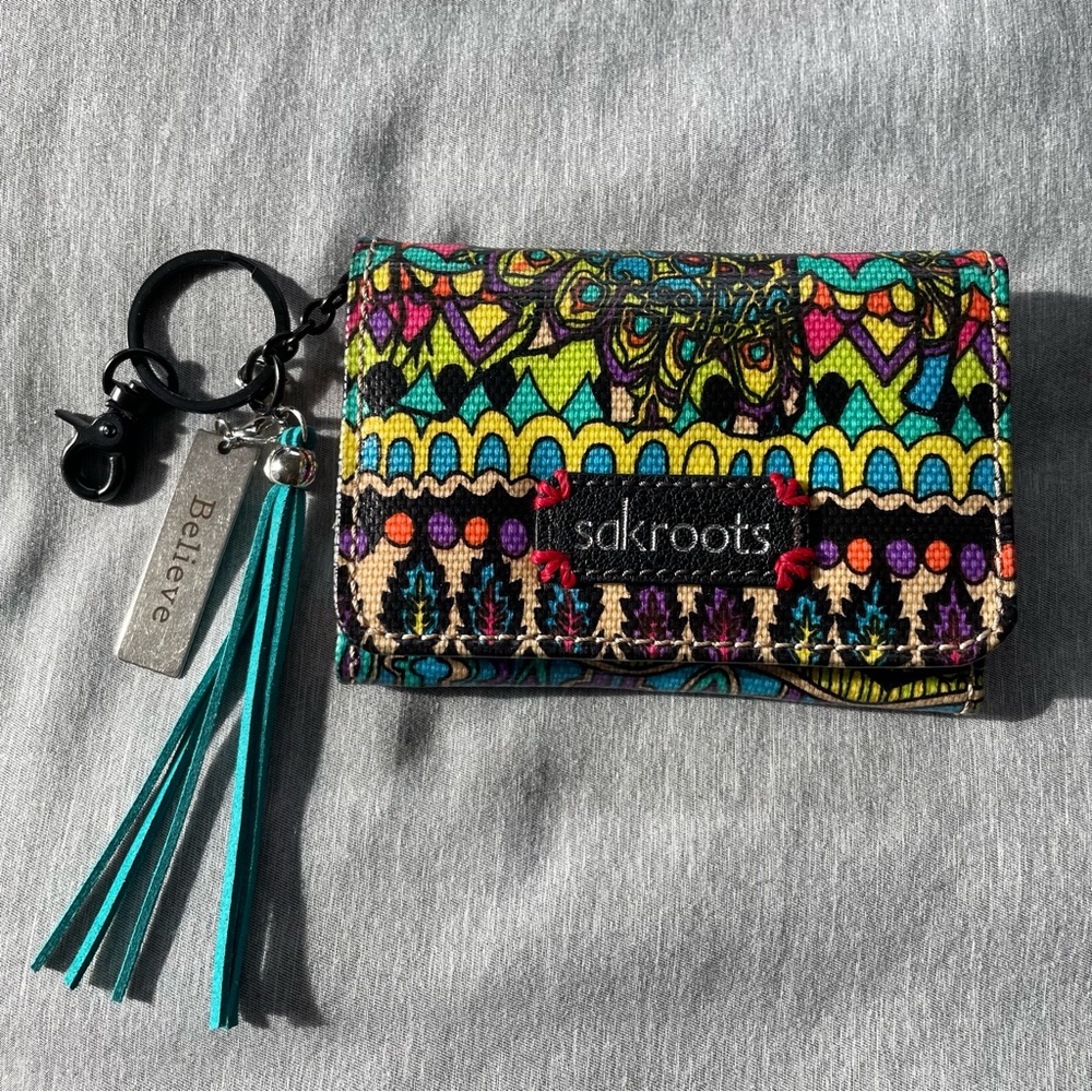 Sakroots Multicolor Patterned Wallet with Keychain - Picture 2 of 11